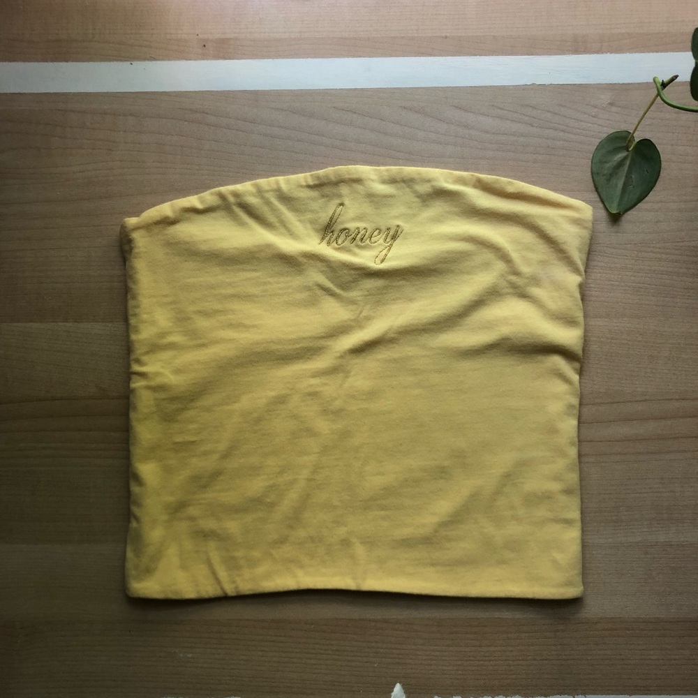 Brandy Melville Honey Strapless Tube Top Yellow